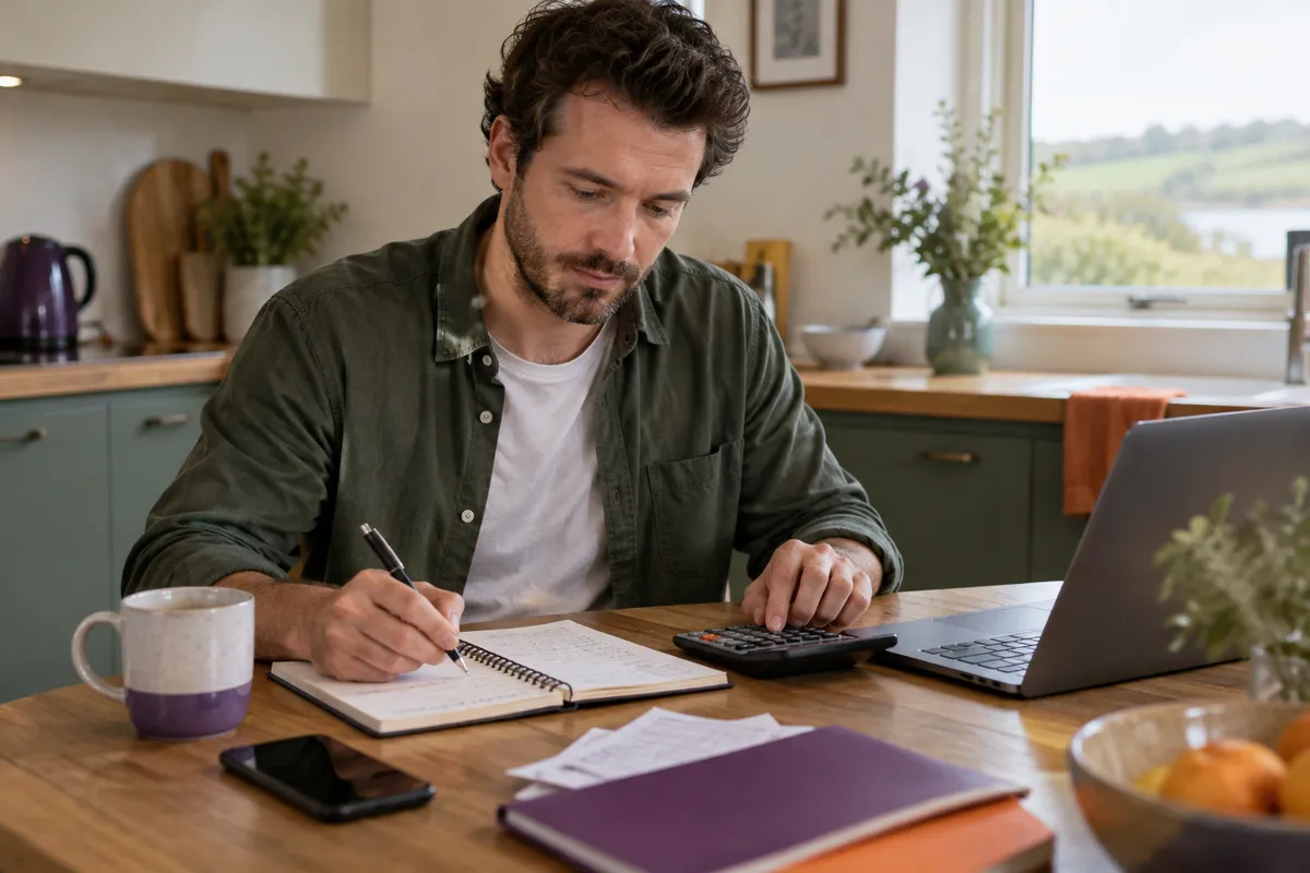 Adult researching tonybet cashback in a bright Irish home setting