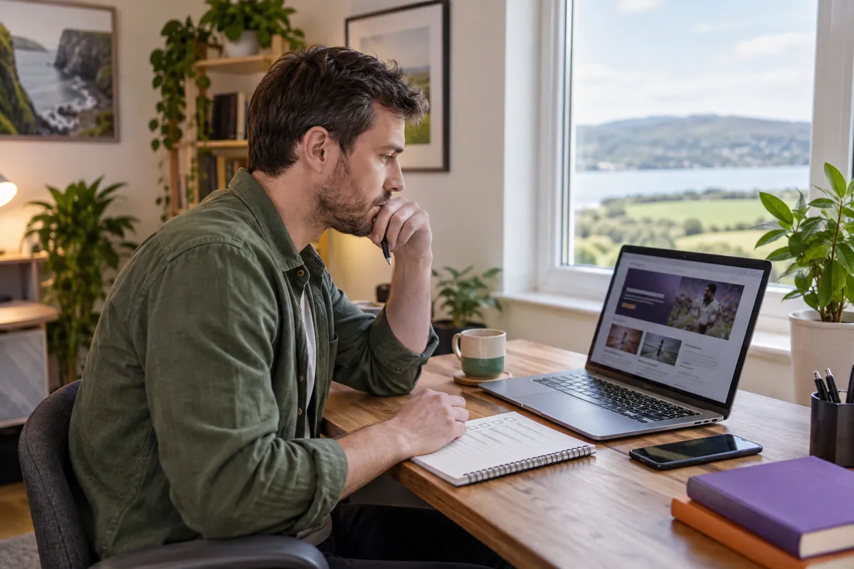 Adult researching tonybet friday reload in a bright Irish home setting