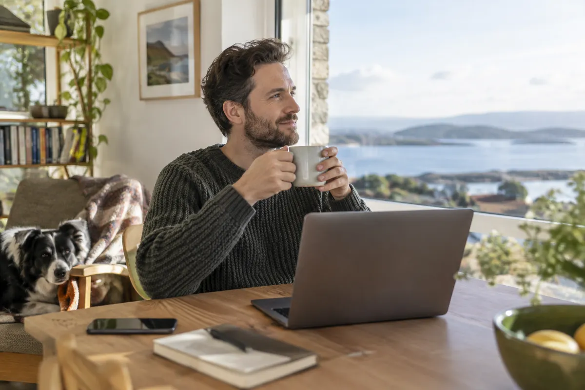 Adult researching lavish lifestyles tonybet in a bright Irish home setting