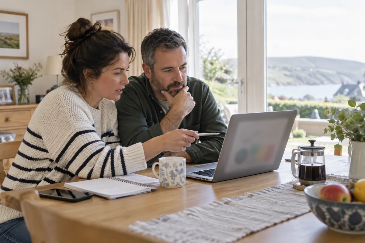 Adult researching tonybet rtp in a bright Irish home setting