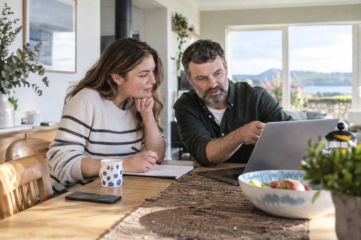 Adult researching live casino ireland in a bright Irish home setting