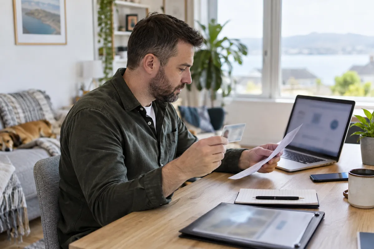 Adult researching tonybet verification in a bright Irish home setting