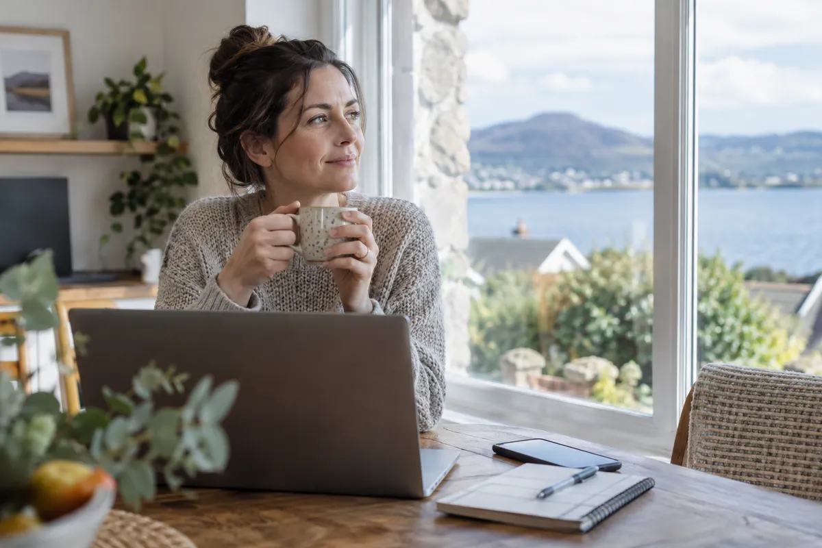 Adult researching tonybet vip cashback in a bright Irish home setting