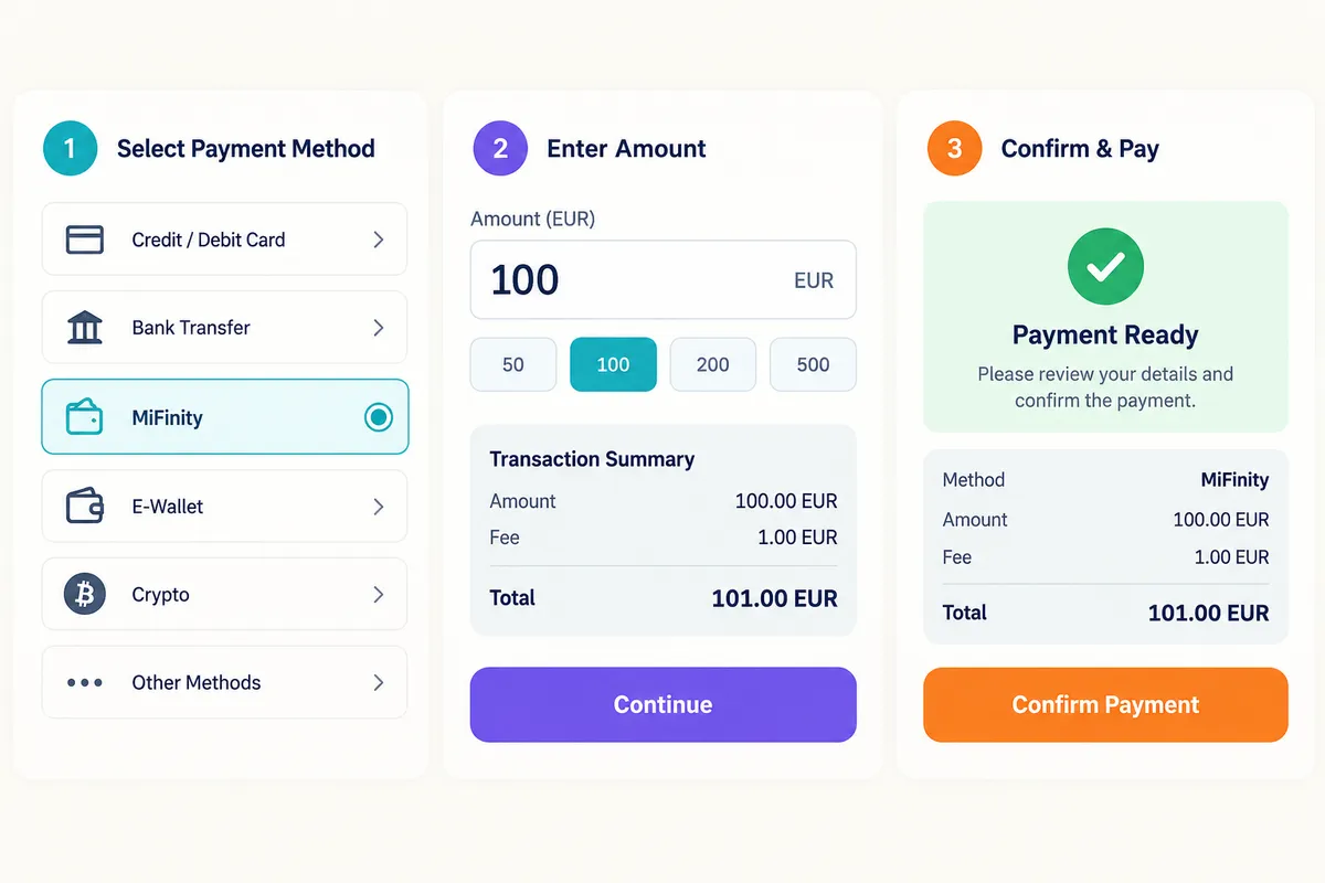 tonybet mifinity ireland — cashier deposit step