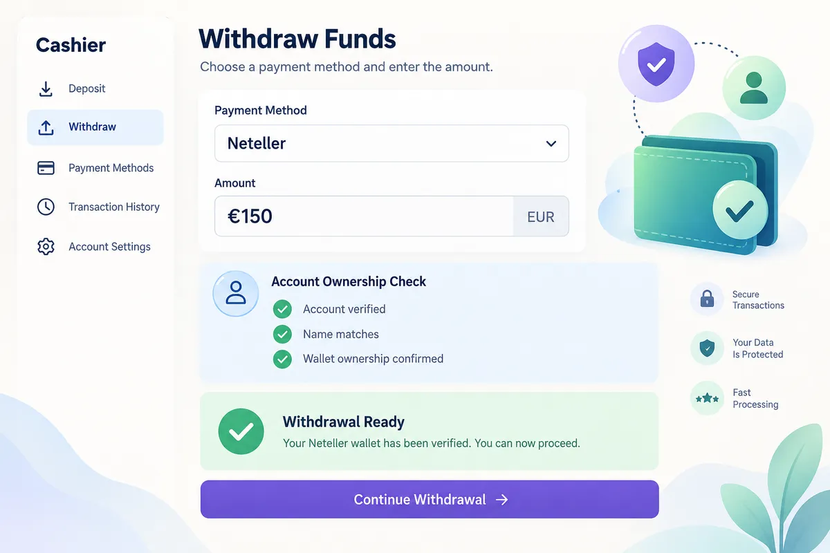 tonybet neteller ireland — cashier deposit step