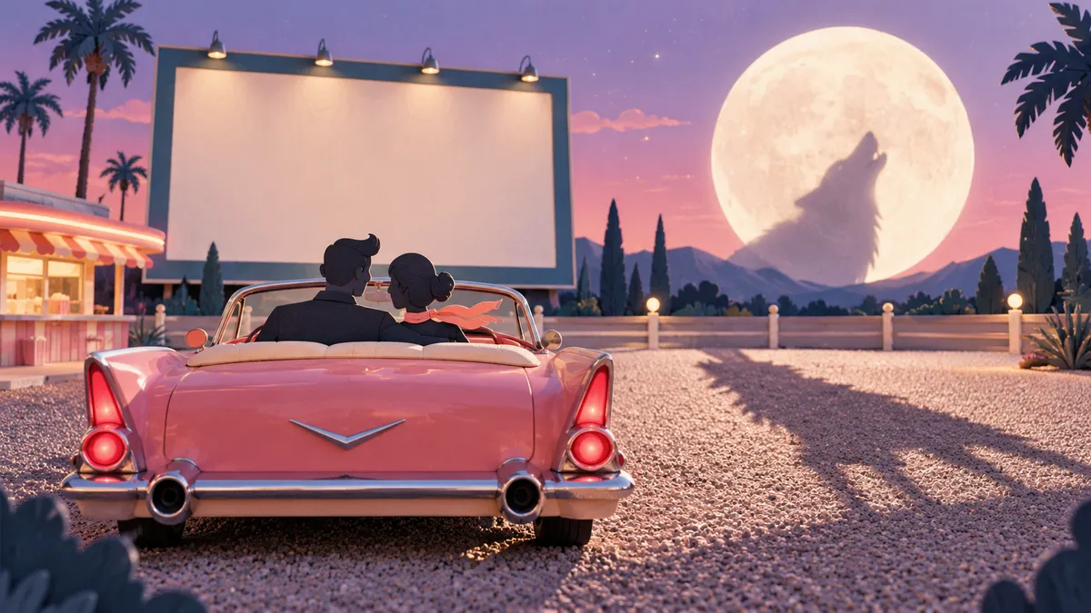 full moon romance slot mechanic editorial illustration